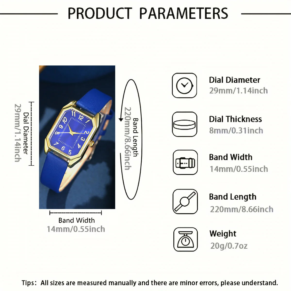 Women's Watch Set - 1/5/6pcs Luxury Square Quartz Watches