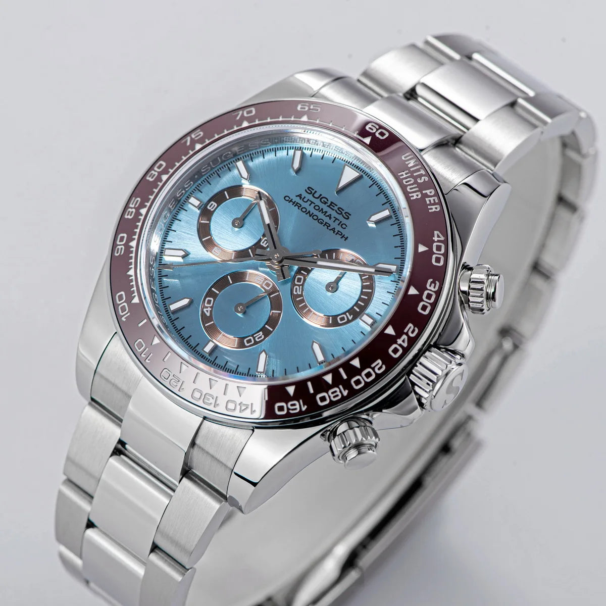 Montre homme Sugess Panda Diver Chronograph, mouvement automatique Paon SL-4801, montre-bracelet mécanique de luxe étanche, nouveauté 2024