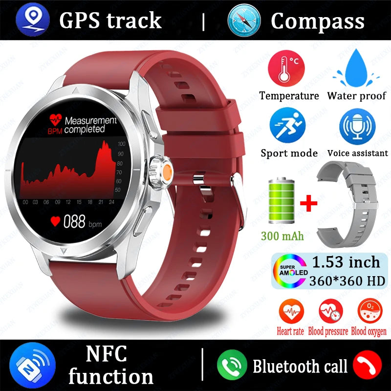 S4 Ultra Smart Watch - AMOLED Outdoor Sport NFC GPS Heart Rate Waterproof
