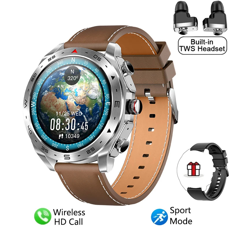 Smart Watch TWS 2-in-1 - Bluetooth Earphones HIFI GPS Heart Rate Bluetooth Call