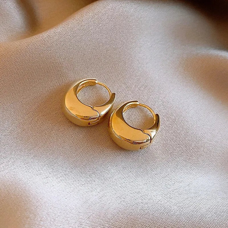 Boucles d'oreilles créoles ovales punk - Boucles d'oreilles minimalistes géométriques en forme de U