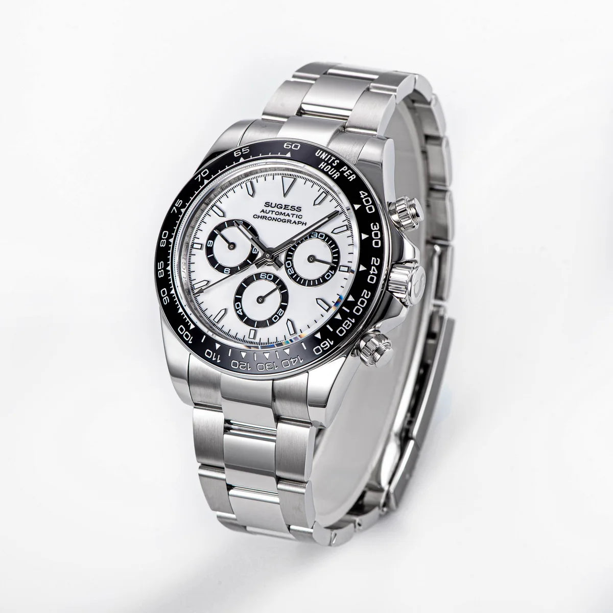 Montre homme Sugess Panda Diver Chronograph, mouvement automatique Paon SL-4801, montre-bracelet mécanique de luxe étanche, nouveauté 2024