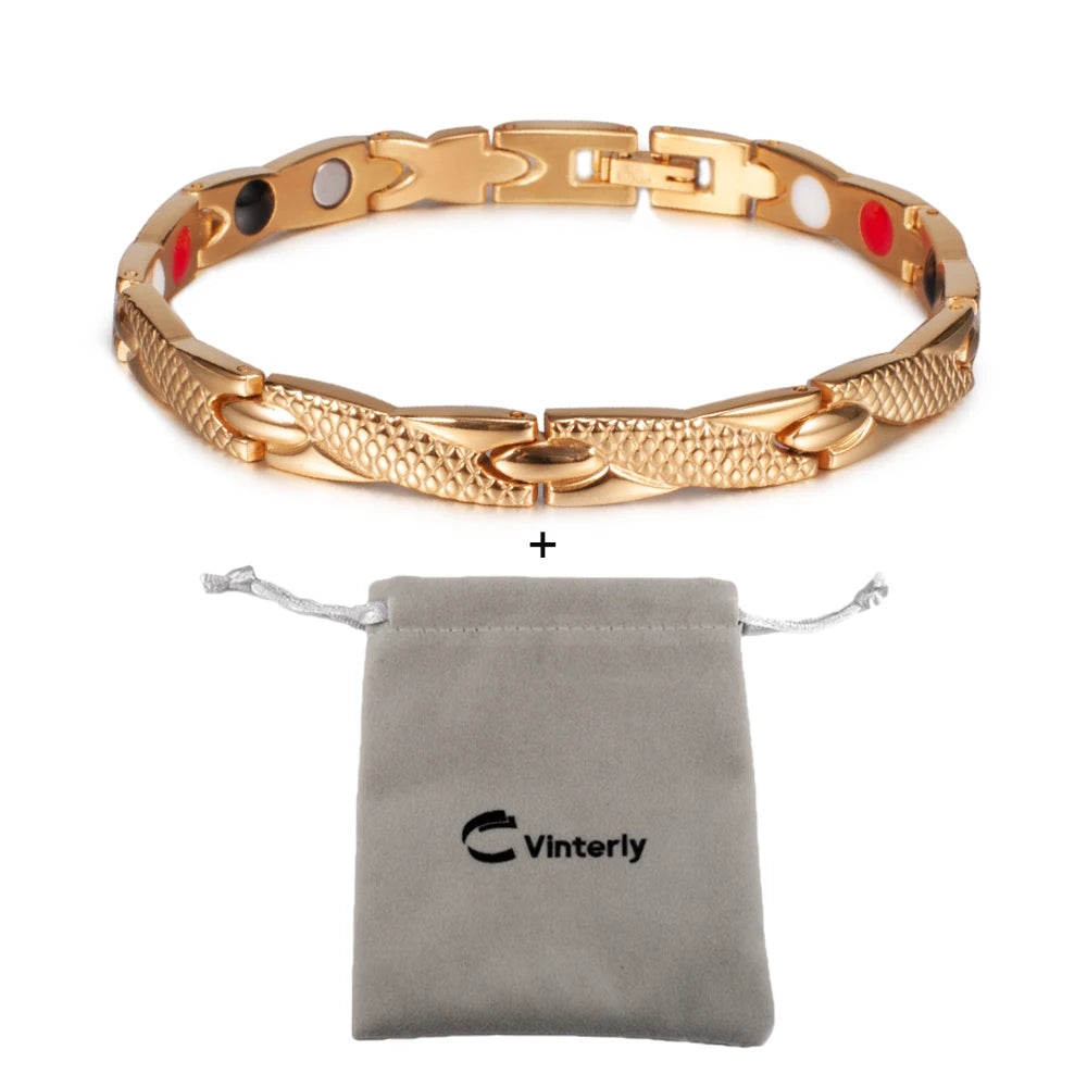 Bracelet magnétique pour homme - Bracelet chaîne croix énergie santé Vinterly