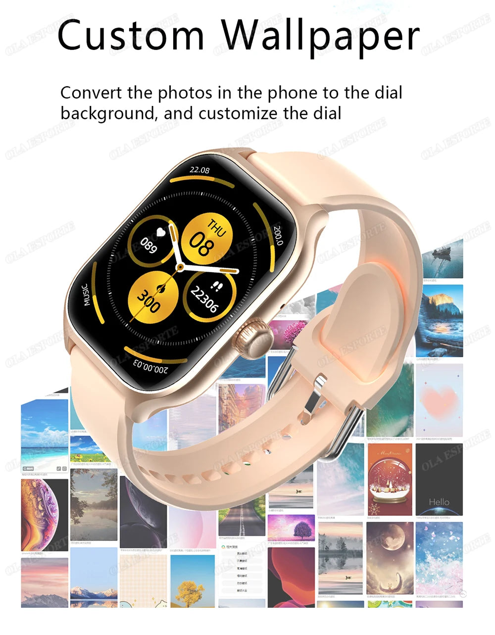 Outdoor Smart Watch - 2.01" HD Heart Rate Bluetooth Calls GPS Waterproof DIY