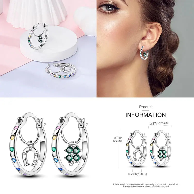 Boucles d'oreilles créoles en argent sterling 925 - Cadeau de mariage et de fiançailles