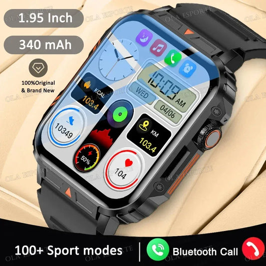 Military Smart Watch 2025 - Health Monitor Bluetooth Call IP68 Waterproof Fitness