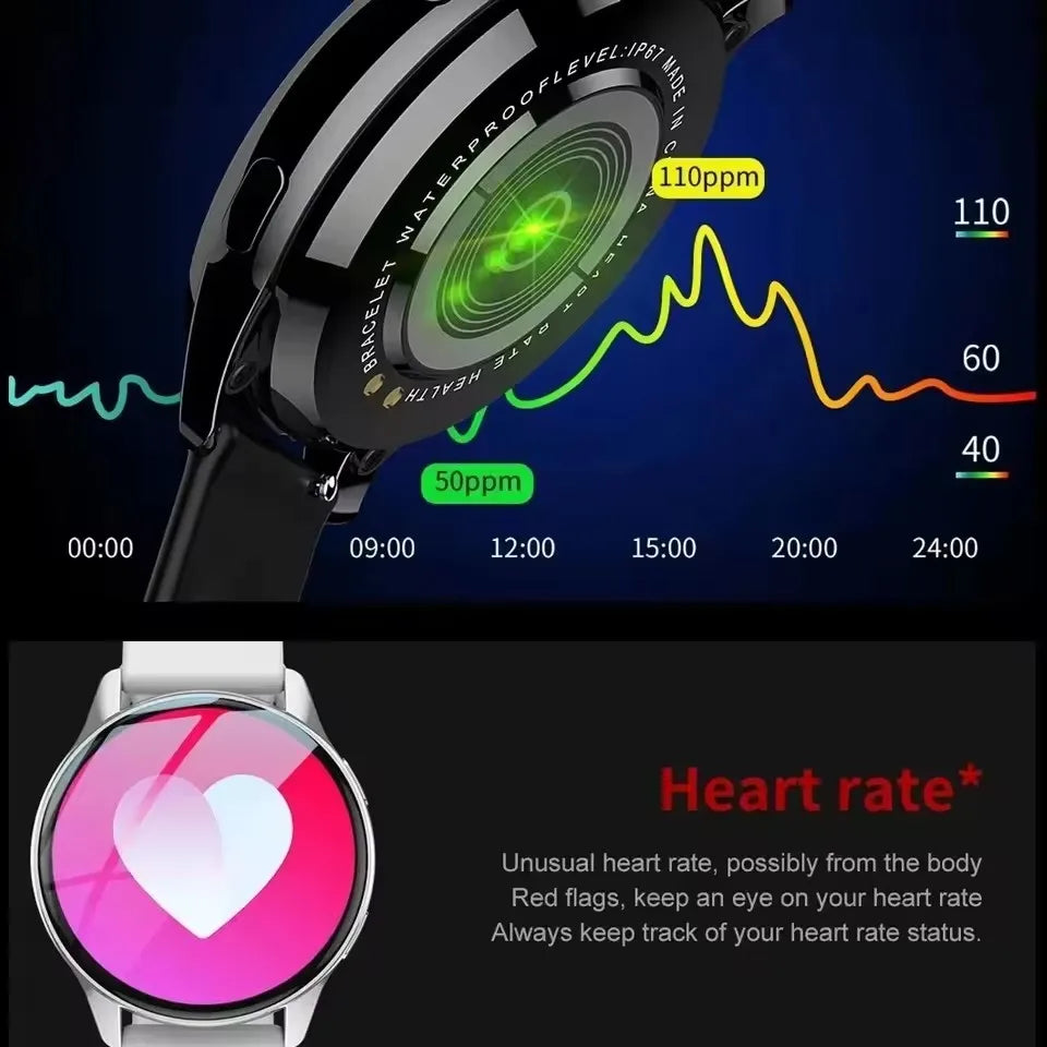 Smart Watch 2025 - Bluetooth Call Music Control Heart Rate Blood Pressure IP67