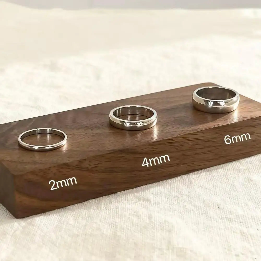 Alliances minimalistes pour couples - Anneaux en acier inoxydable plaqué or 18 carats