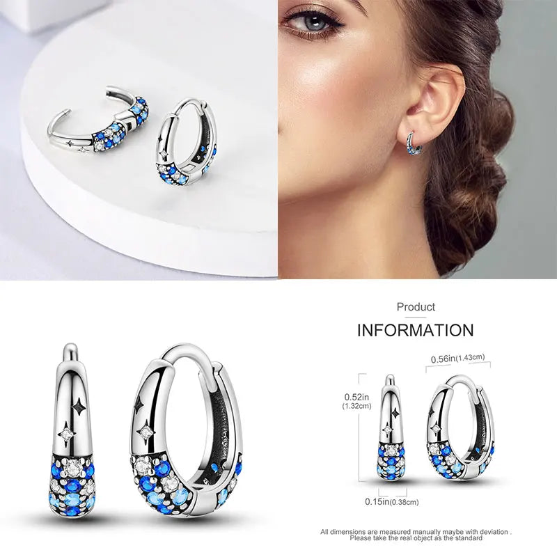 Boucles d'oreilles créoles en argent sterling 925 - Cadeau de mariage et de fiançailles