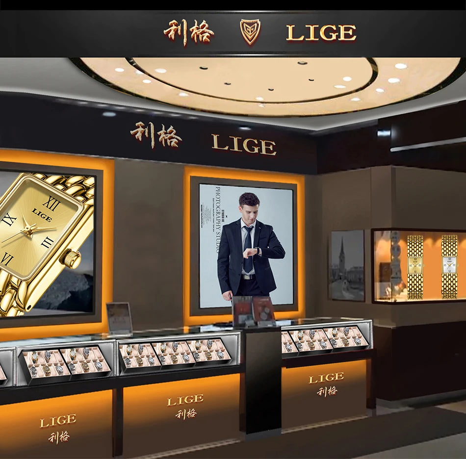 Montre LIGE pour couple - Montres à quartz minimalistes en acier inoxydable