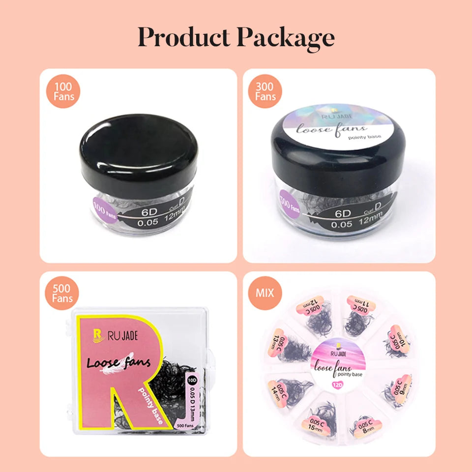 رموش كثيفة جاهزة - رموش صناعية ثلاثية الأبعاد - 40D