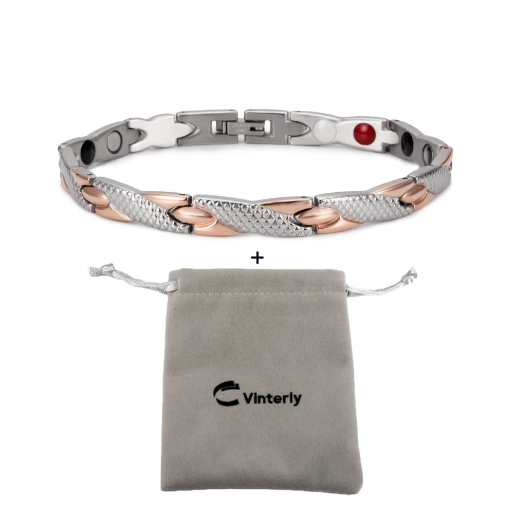 Bracelet magnétique pour homme - Bracelet chaîne croix énergie santé Vinterly