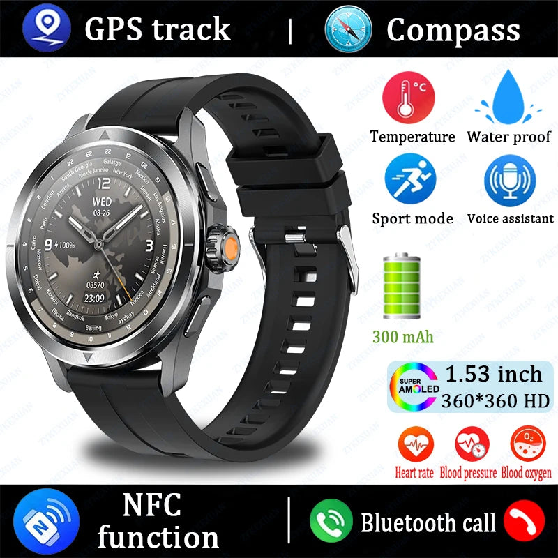 S4 Ultra Smart Watch - AMOLED Outdoor Sport NFC GPS Heart Rate Waterproof