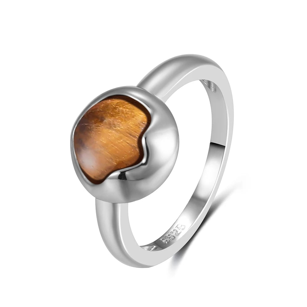 خاتم عين النمر - خاتم إصبع السبابة من الفضة 925 بتصميم زهرة عتيقة