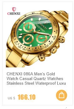 Montre homme CHENXI 973 à quartz, multifonctions, avec phase de lune et date, cadran analogique romain et bracelet en cuir. Idéale comme cadeau.