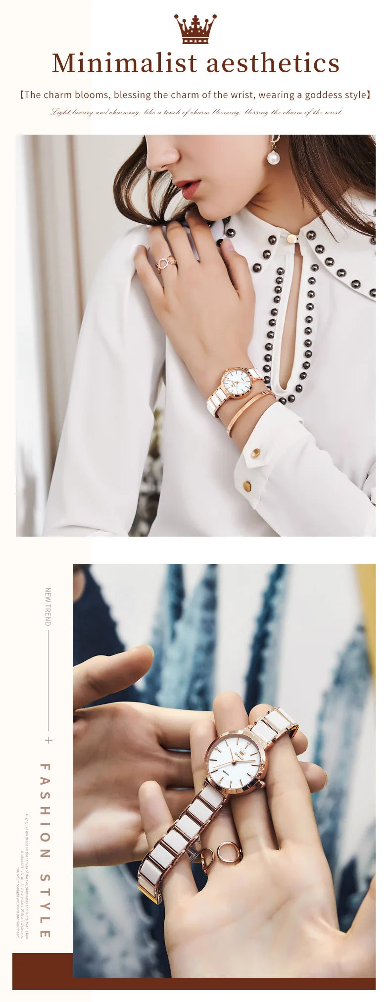 ساعة OLEVS النسائية - ساعة كوارتز فاخرة مقاومة للماء