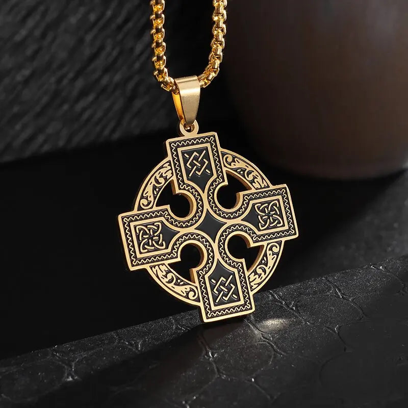 Celtic Trinity Knot Necklace - Irish Red Zircon Stainless Steel Pendant