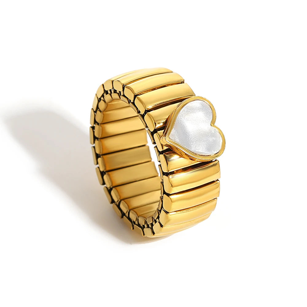 سوار مرن على شكل حلقة حب - سوار من الفولاذ المقاوم للصدأ بنمط نجمة