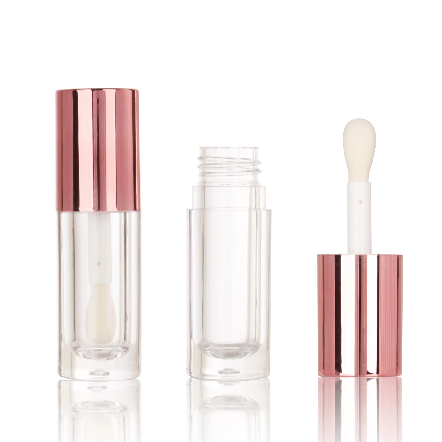 أنابيب ملمع شفاه فارغة - 10 عبوات مستديرة سعة 6 مل مع فرشاة