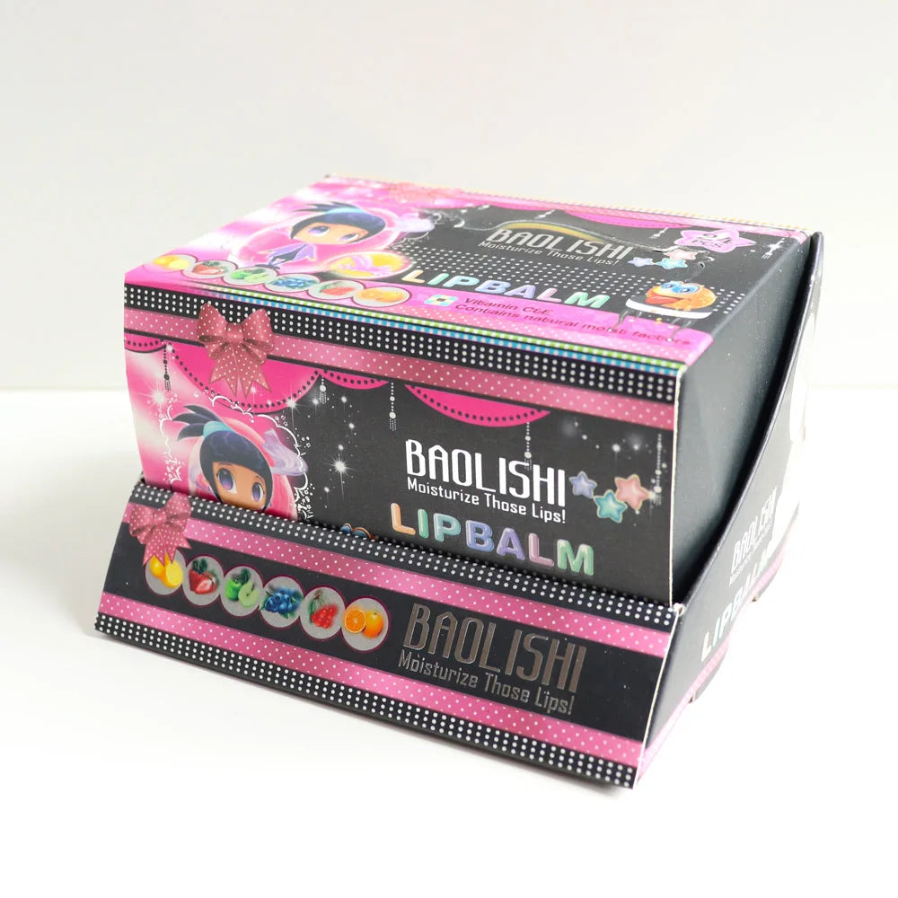 مجموعة مرطب شفاه لطيفة على شكل زجاجة - 24 قطعة مرطبة للشفاه بنكهات مختلفة