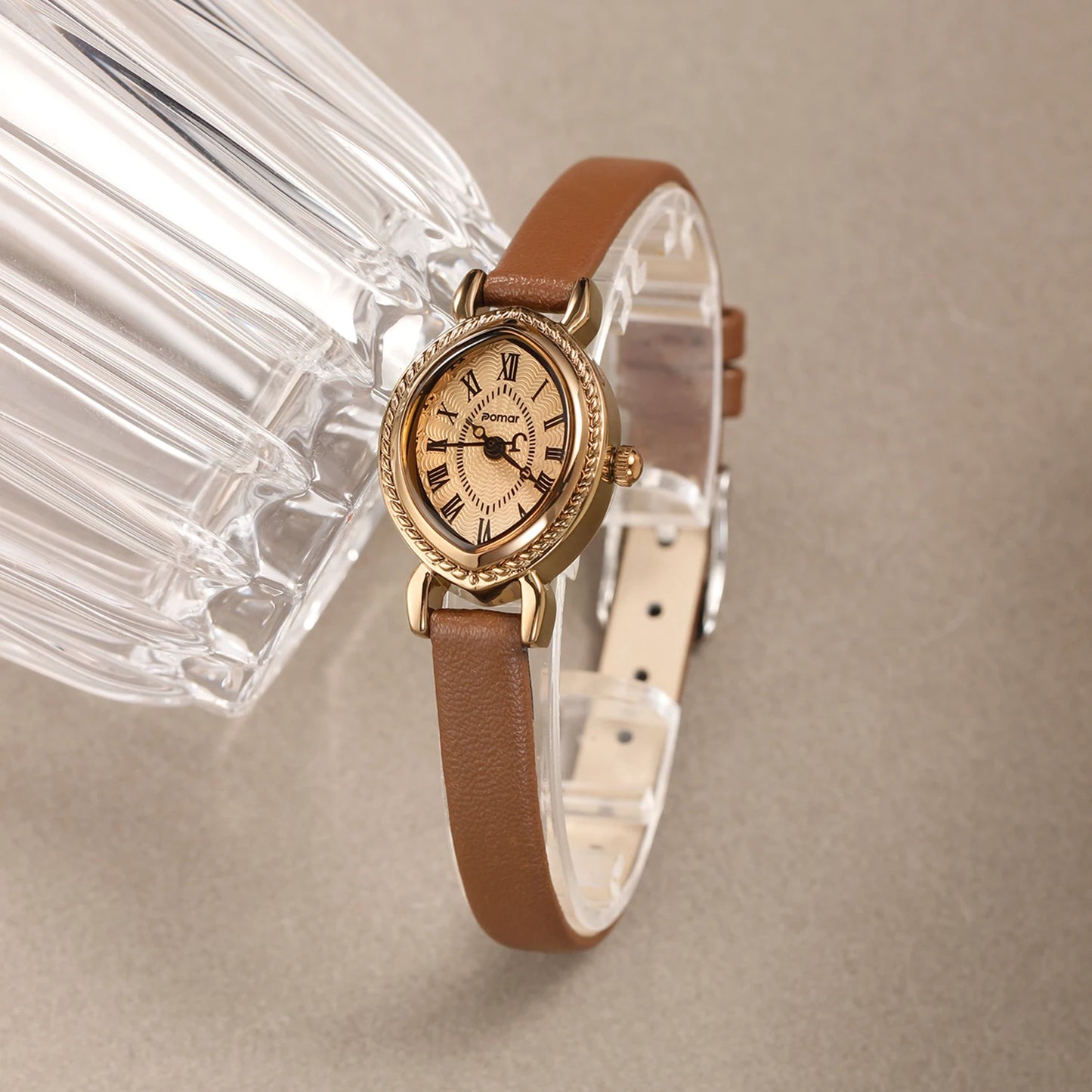 ساعة نسائية - ساعة كوارتز عتيقة مقاومة للماء من Lucky Goddess