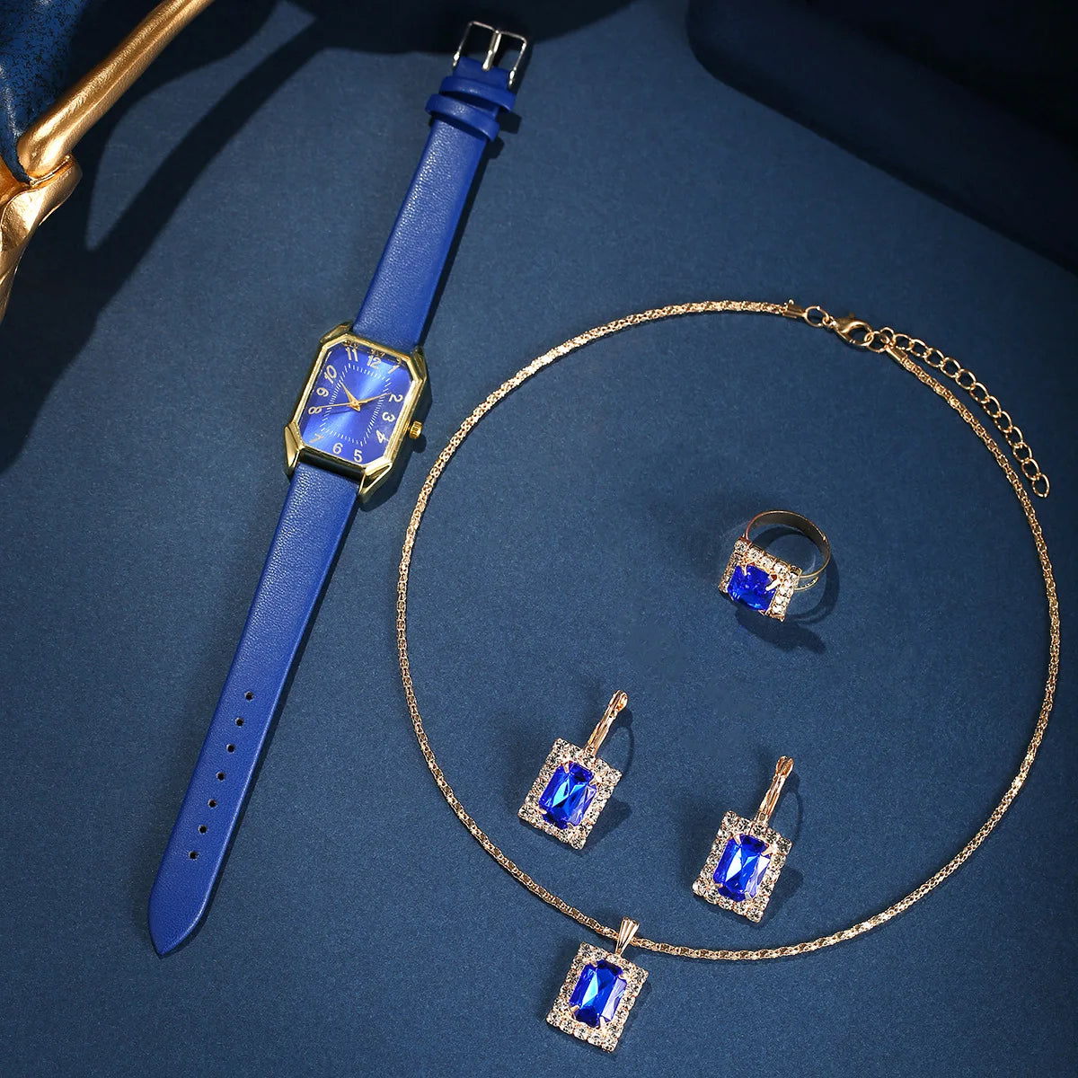 Women's Watch Set - 1/5/6pcs Luxury Square Quartz Watches