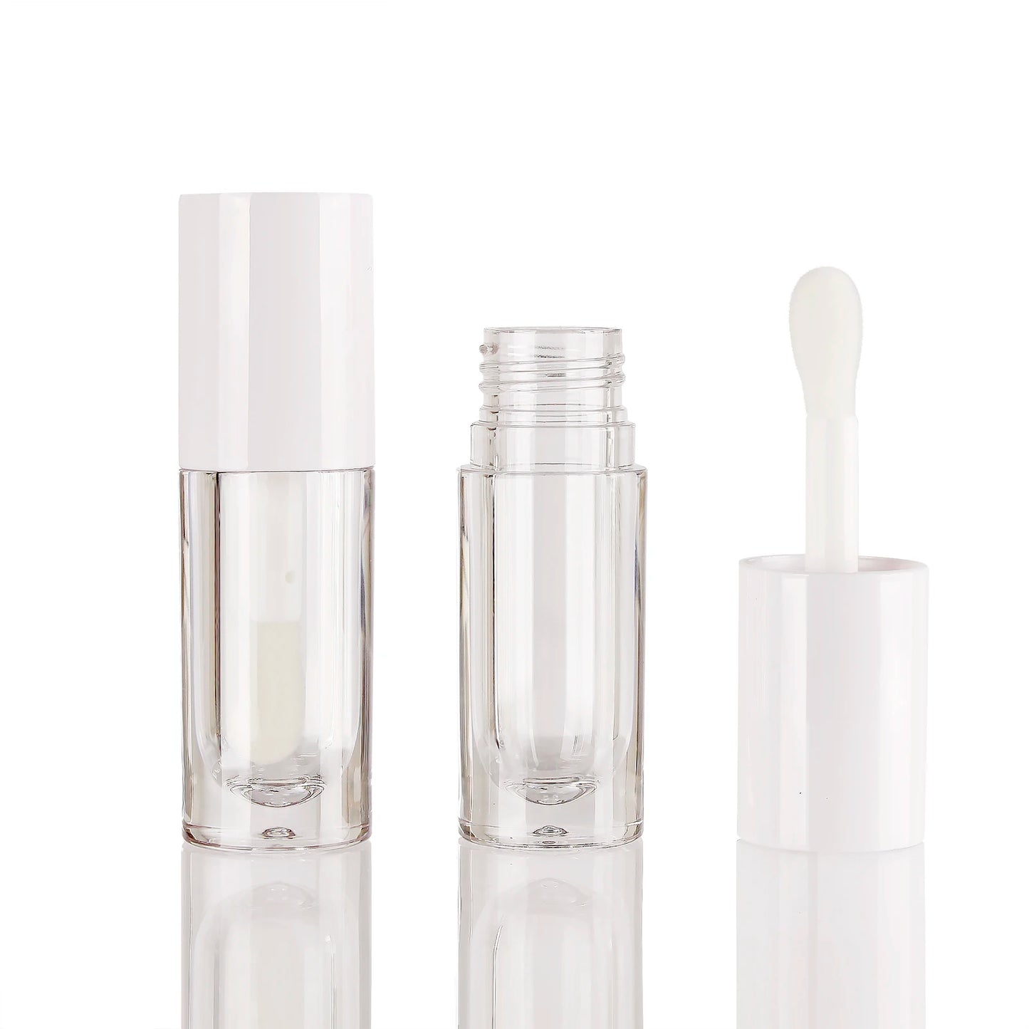 أنابيب ملمع شفاه فارغة - 10 عبوات مستديرة سعة 6 مل مع فرشاة