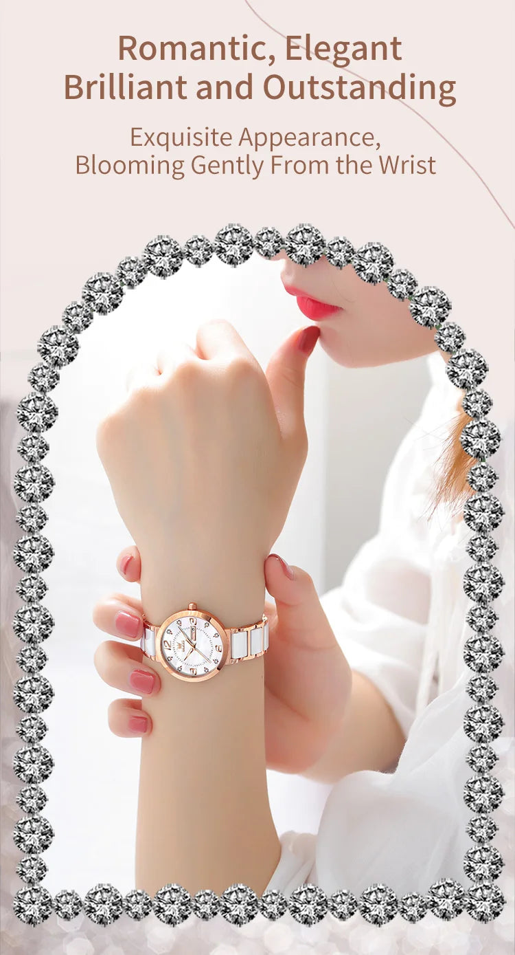 ساعة OLEVS النسائية - ساعة كوارتز فاخرة مقاومة للماء