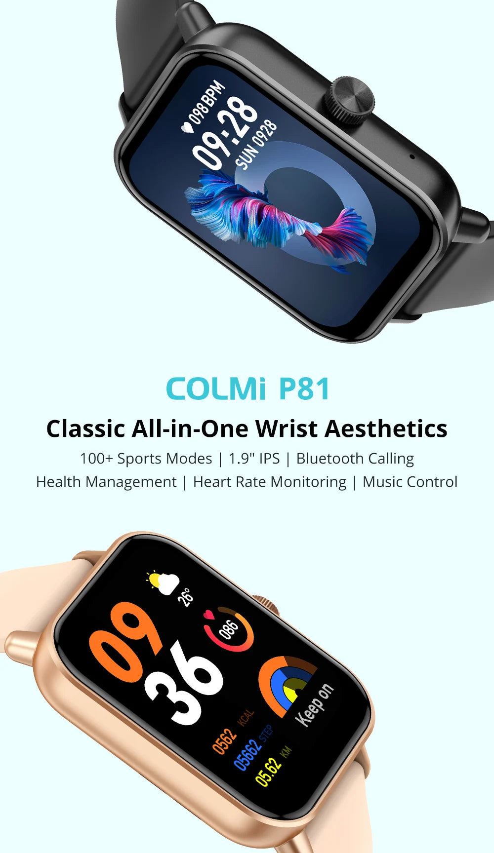 COLMI P81 Smartwatch - Voice Calling 24H Health Monitor 100 Sports Modes