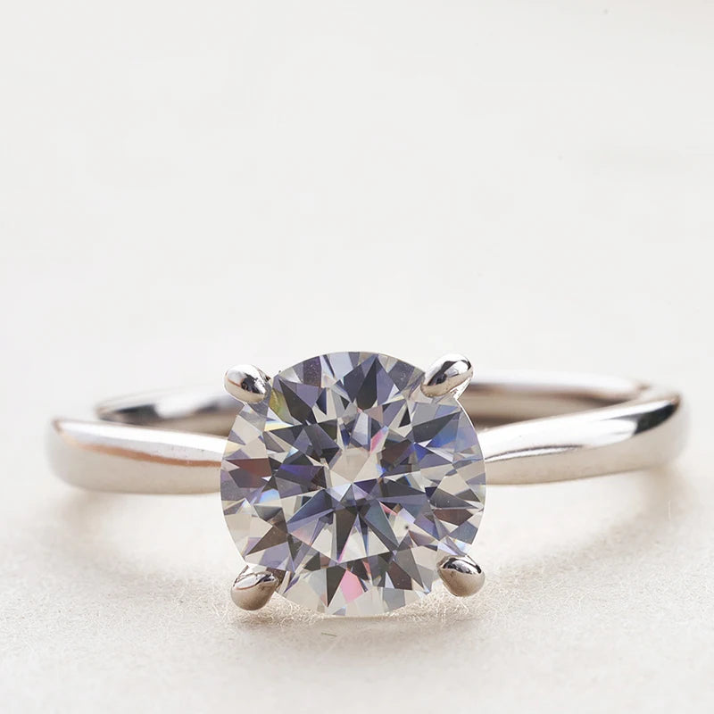 Colorful Moissanite Ring - 2ct 925 Silver with GRA Certificate