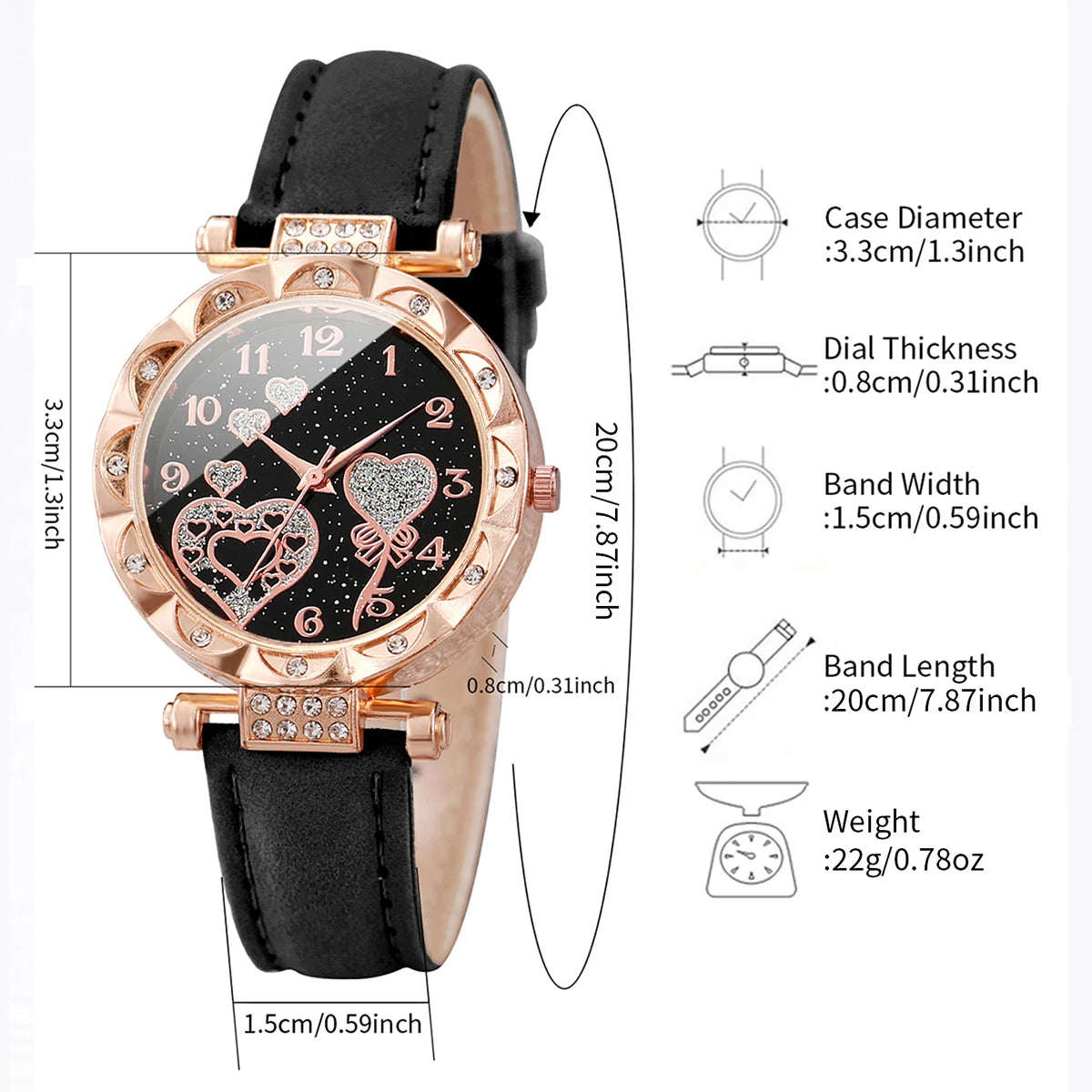 Women's Watch Set - 4pcs Rhinestone Leather Band Quartz Watches