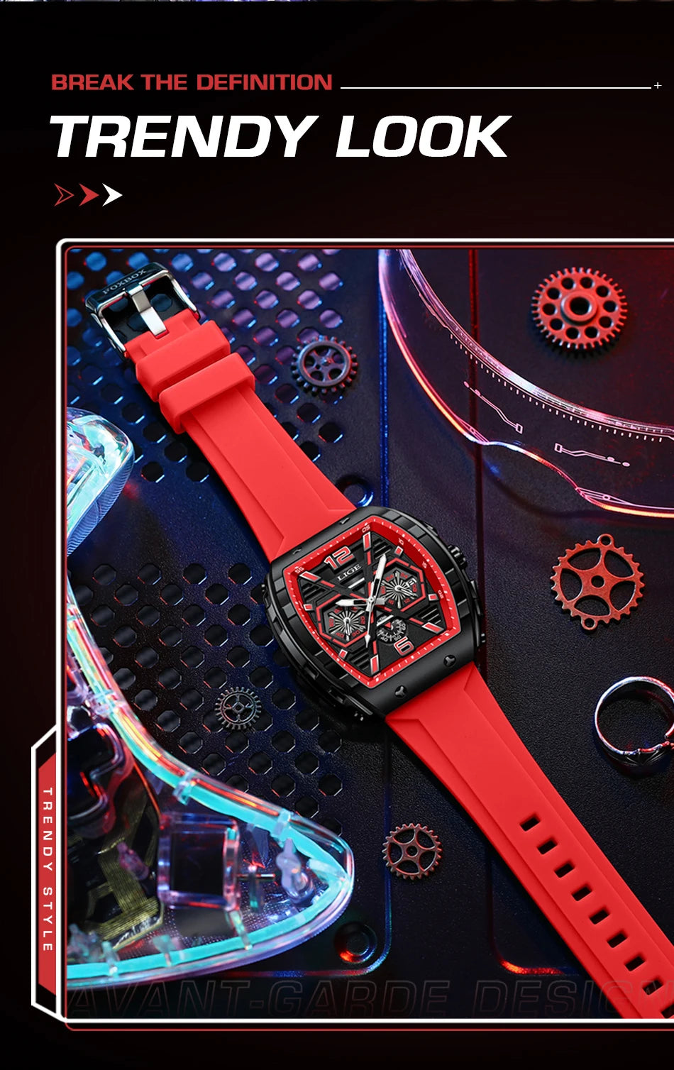 ساعة يد كوارتز فاخرة مقاومة للماء من LIGE للرجال، ساعة رياضية من السيليكون، مضيئة، مقاومة للماء، ساعات رجالية Relogio Masculino