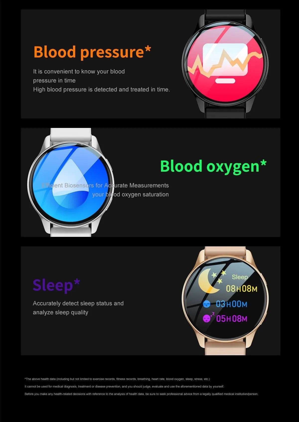 Smart Watch 2025 - Bluetooth Call Music Control Heart Rate Blood Pressure IP67