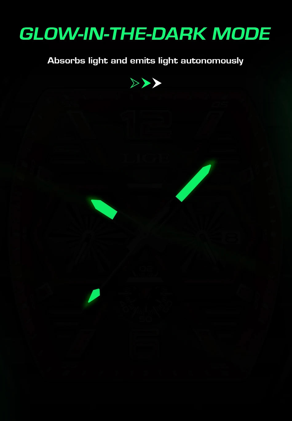 ساعة يد كوارتز فاخرة مقاومة للماء من LIGE للرجال، ساعة رياضية من السيليكون، مضيئة، مقاومة للماء، ساعات رجالية Relogio Masculino