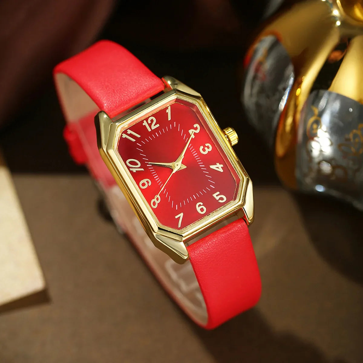 Women's Watch Set - 1/5/6pcs Luxury Square Quartz Watches