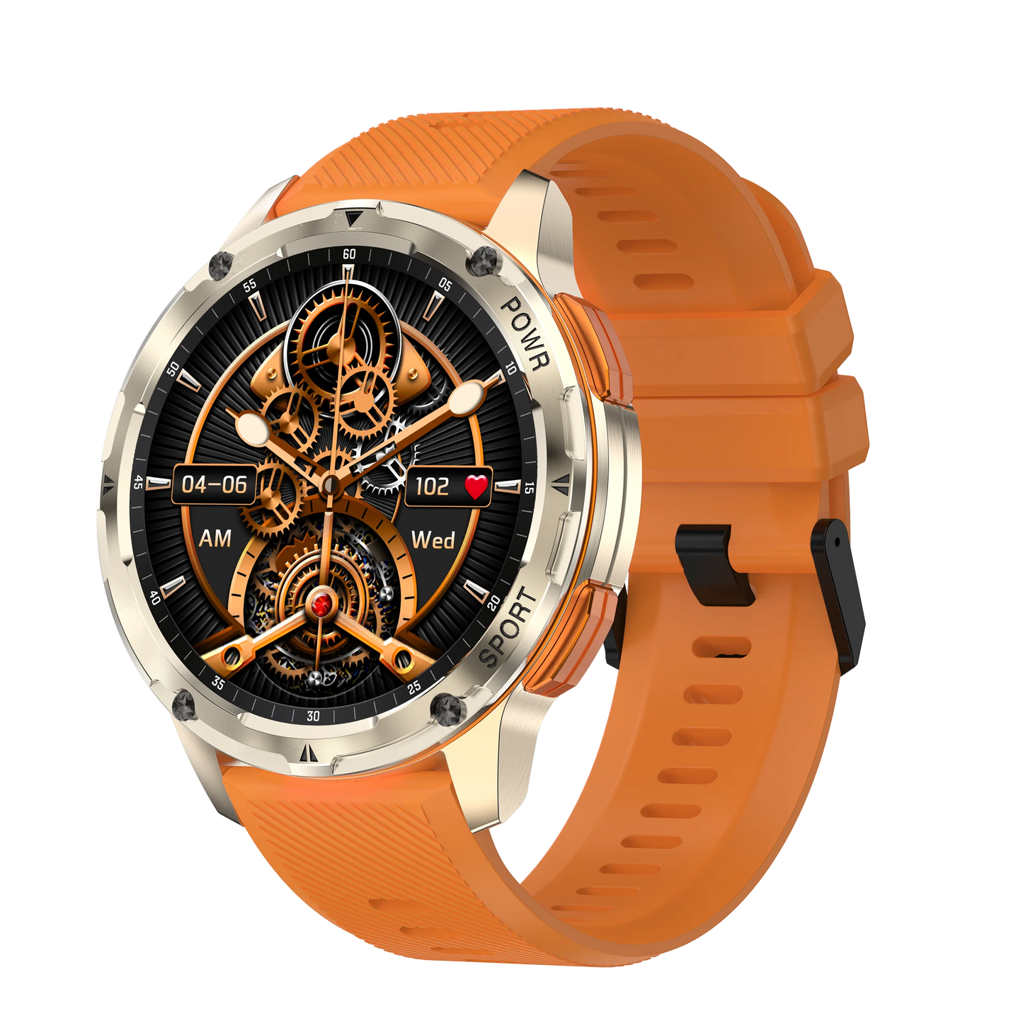 Fashion amoled smart watch AK59 Luxury BT call 400mah large battery rubber metal strap Ladies watches sports AK59 smartwatch