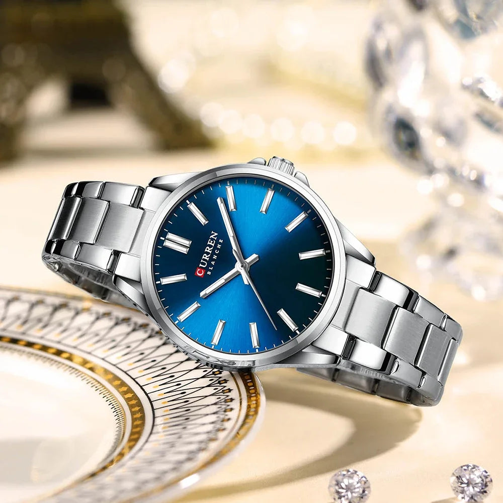 Montre femme CURREN - Montre à quartz à cadran rond en acier inoxydable