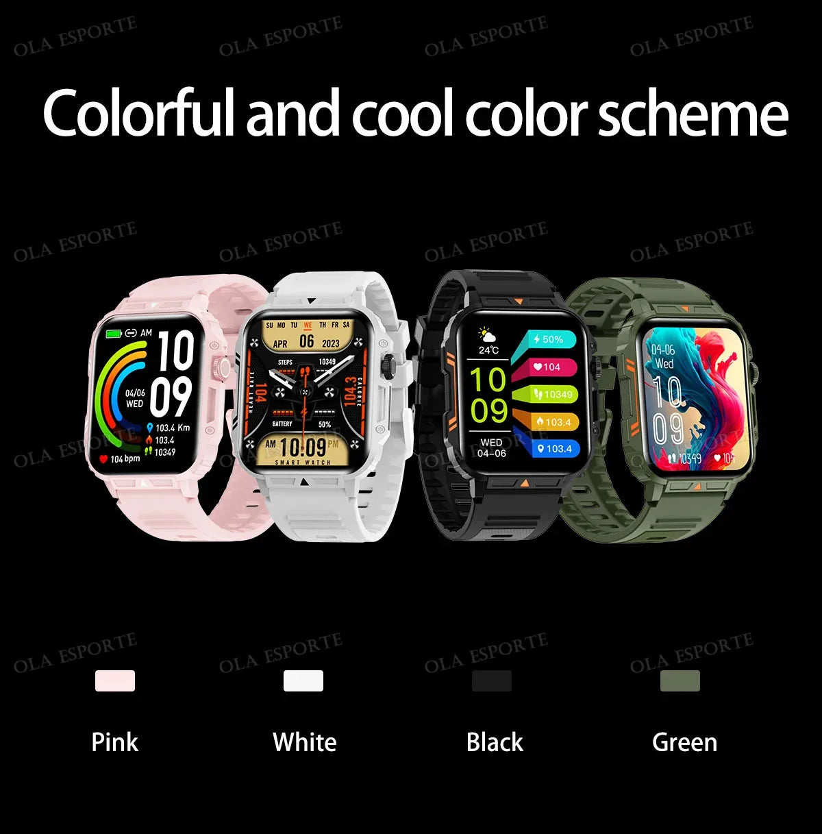 Military Smart Watch 2025 - Health Monitor Bluetooth Call IP68 Waterproof Fitness