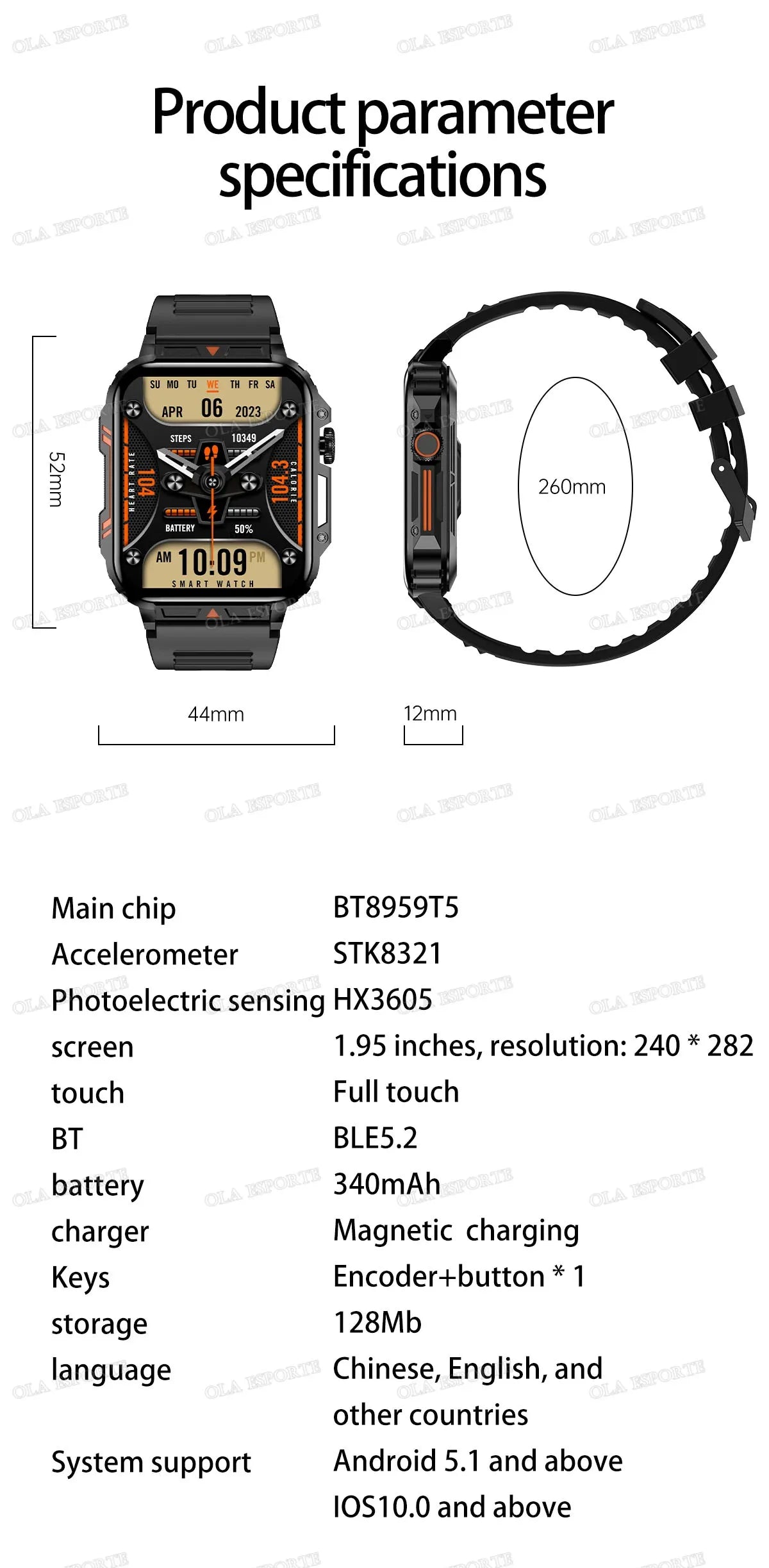 Military Smart Watch 2025 - Health Monitor Bluetooth Call IP68 Waterproof Fitness