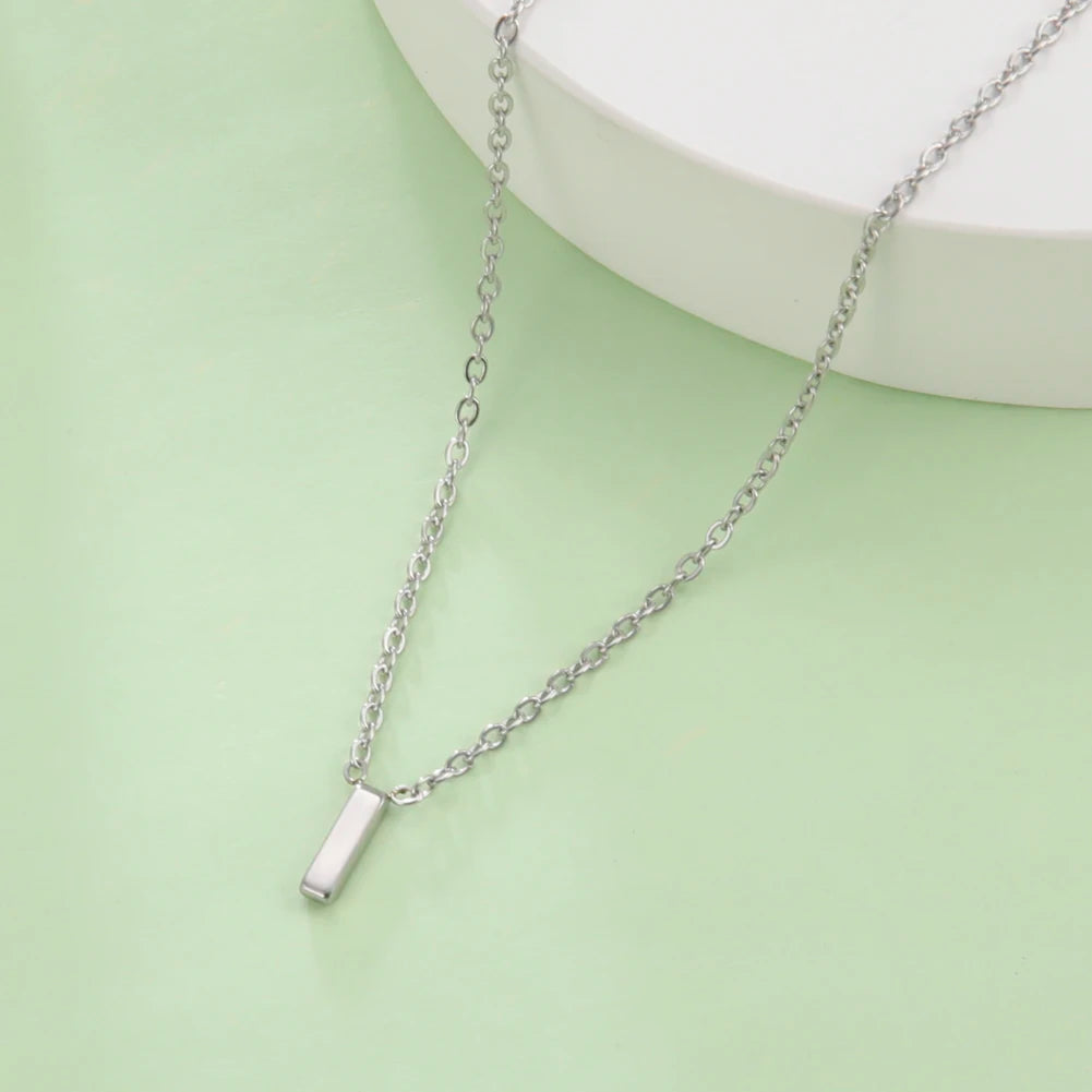 Collier ras du cou minimaliste en acier inoxydable avec initiale AZ - Lettre AZ