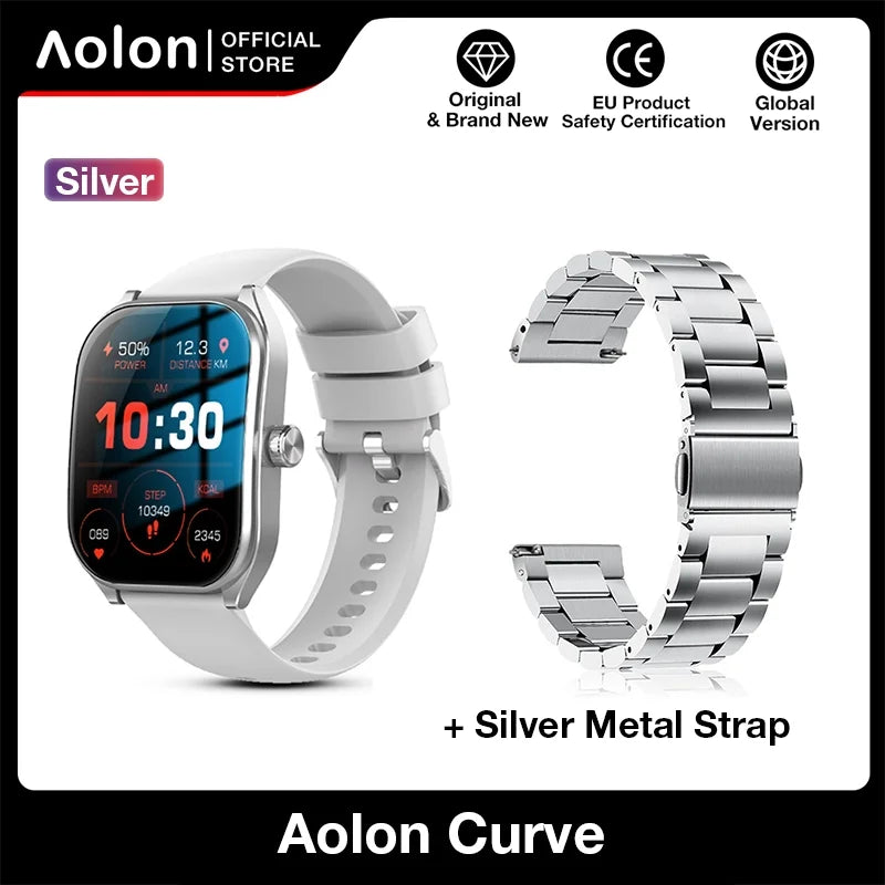 KHwatch Smart Watch - 2.01" Curved Screen Bluetooth Call IP68 Waterproof