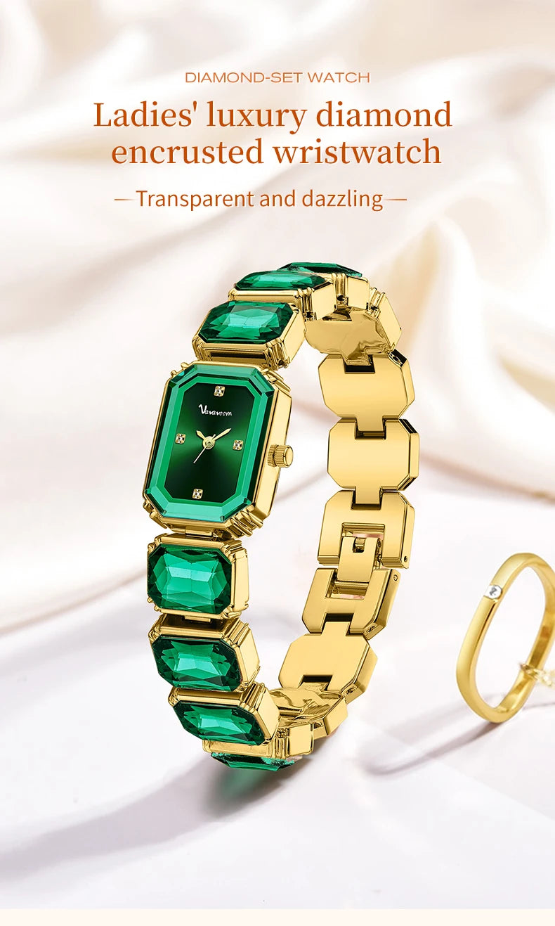 2024 Women's Watch - Luxury Diamond Rose Gold Bracelet Watch