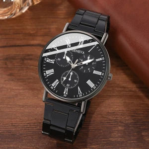 Couple Watch Set - 2pcs Fashion Leather Quartz Wristwatches