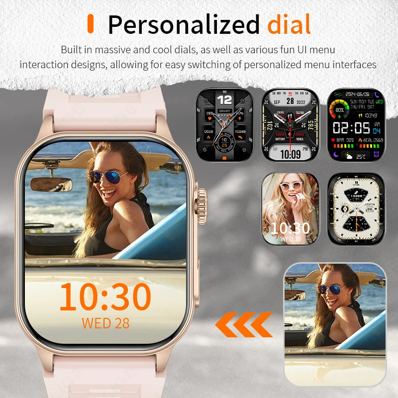 LIGE Smart Watch - 2.01" HD Display AI Voice Bluetooth Call Health Monitor