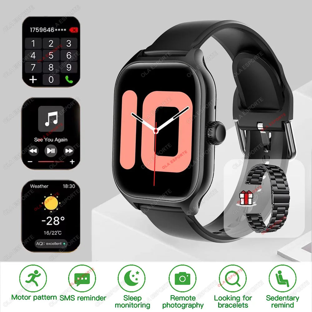 Outdoor Smart Watch - 2.01" HD Heart Rate Bluetooth Calls GPS Waterproof DIY