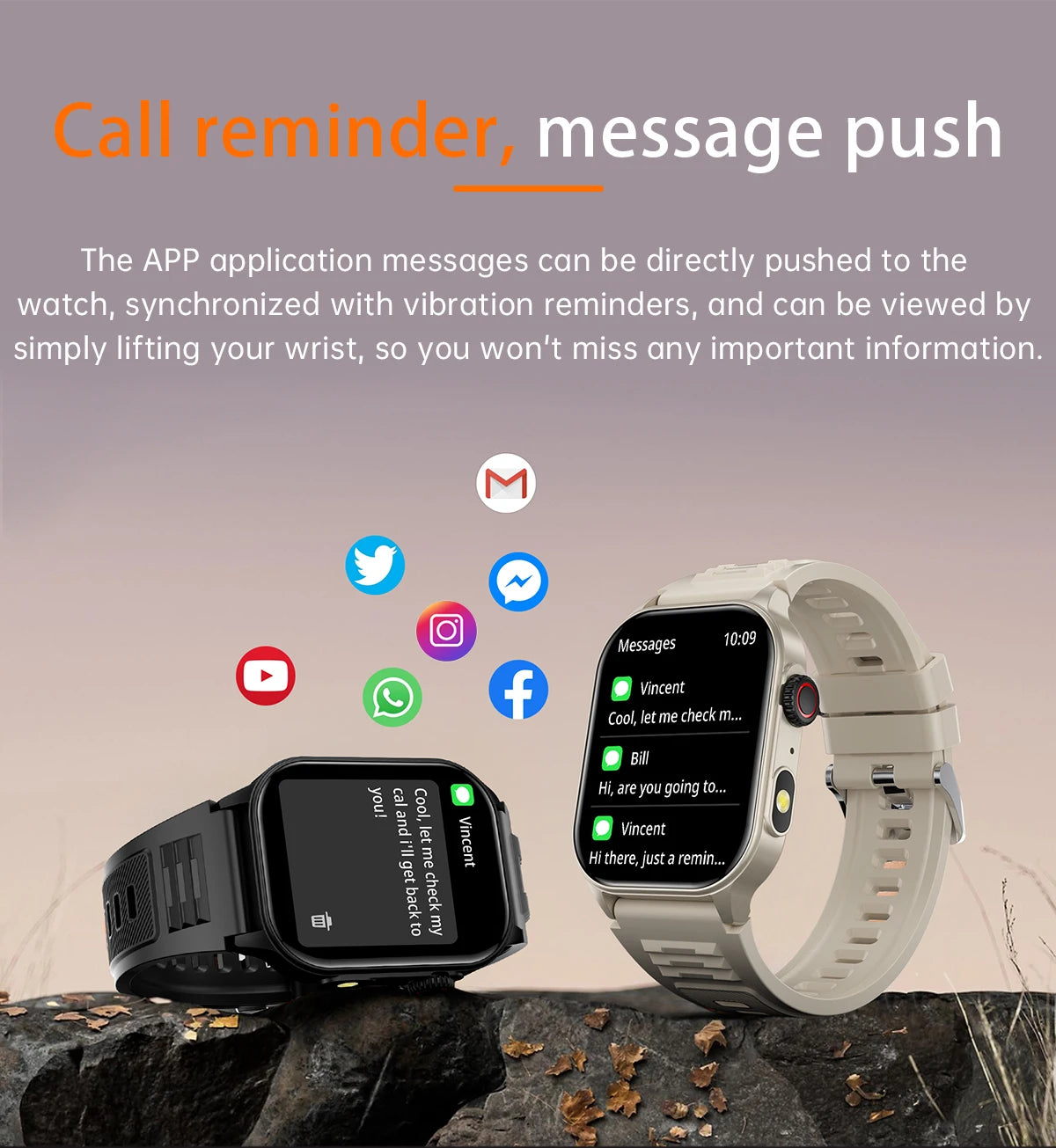 LIGE Smart Watch - 2.01" HD Display AI Voice Bluetooth Call Health Monitor