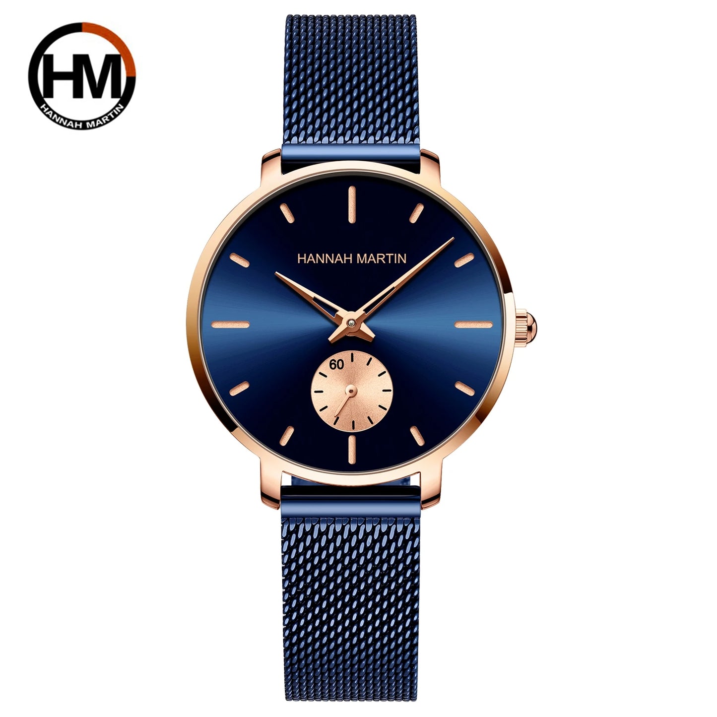 Montre femme Hannah Martin 2025 - Montre habillée en acier inoxydable et maille