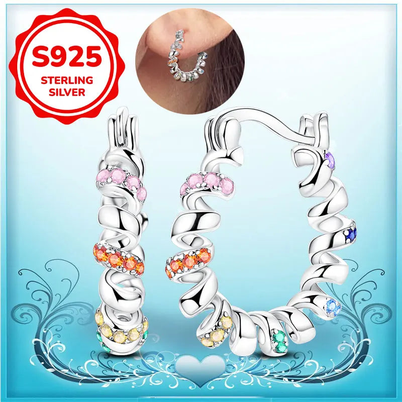 Boucles d'oreilles créoles en argent sterling 925 - Cadeau de mariage et de fiançailles