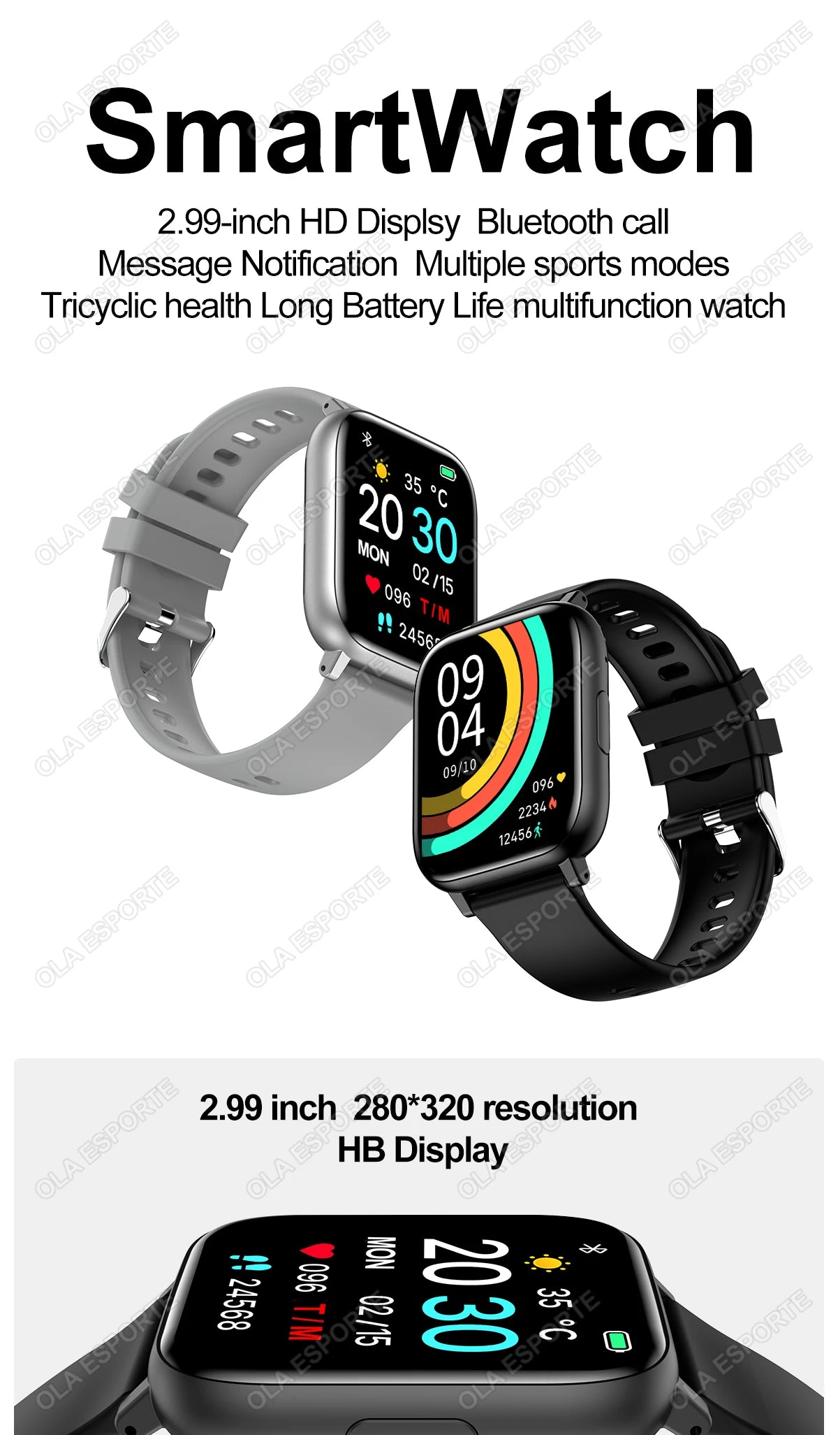 Smart Watch 2025 - GPS HD Touch Screen Blood Pressure Monitor Bluetooth Call