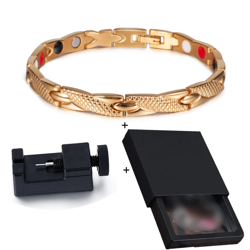 Bracelet magnétique pour homme - Bracelet chaîne croix énergie santé Vinterly